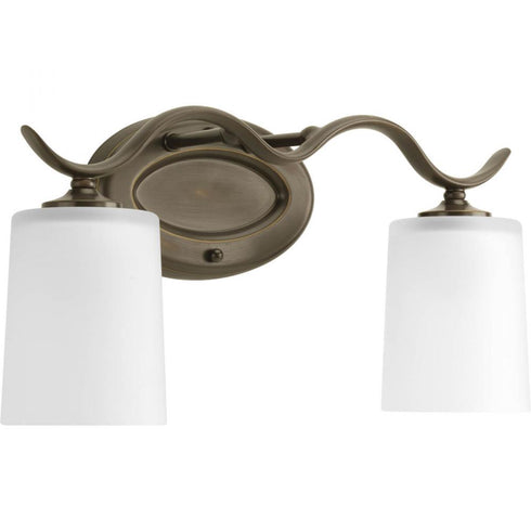 Progress Inspire P2019 09 2 100 Watt MED BATH BRACKET in Brushed Nickel Finish Model: P2019-09