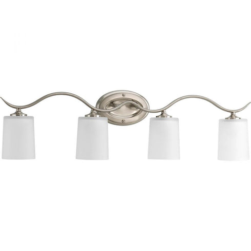 Progress Inspire P2021 09 4 100 Watt MED BATH BRACKET in Brushed Nickel Finish Model: P2021-09