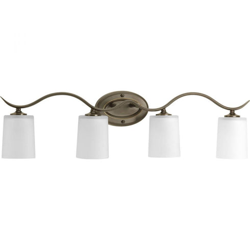 Progress Inspire P2021 09 4 100 Watt MED BATH BRACKET in Brushed Nickel Finish Model: P2021-09