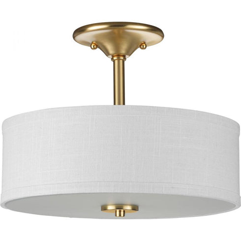 Progress Inspire P350129 009 2 75 Watt MED SEMI FLUSH in Brushed Nickel Finish Model: P350129-009