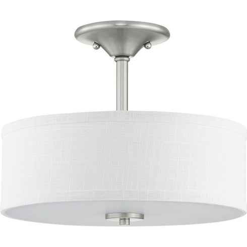 Progress Inspire P350129 009 2 75 Watt MED SEMI FLUSH in Brushed Nickel Finish Model: P350129-009