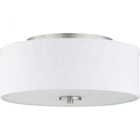 Progress Inspire P350130 009 2 60 Watt MED FLUSH MOUNT in Brushed Nickel Finish Model: P350130-009