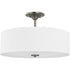 Progress Inspire P350167 009 3 60 Watt MED SEMI FLUSH in Brushed Nickel Finish Model: P350167-009