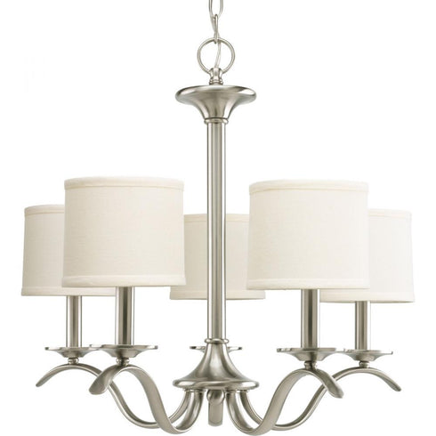 Progress Inspire P4635 09 5 60 Watt CAND CHANDELIER in Brushed Nickel Finish Model: P4635-09