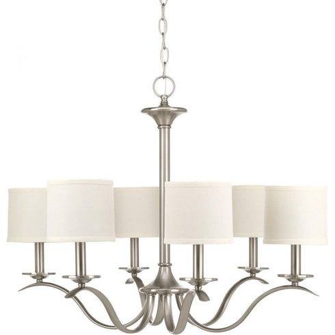 Progress Inspire P4739 09 6 60 Watt CAND CHANDELIER in Brushed Nickel Finish Model: P4739-09