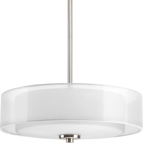 Progress Invite P3694 09 3 100 Watt MED SEMI FLUSH CONVERT in Brushed Nickel Finish Model: P3694-09