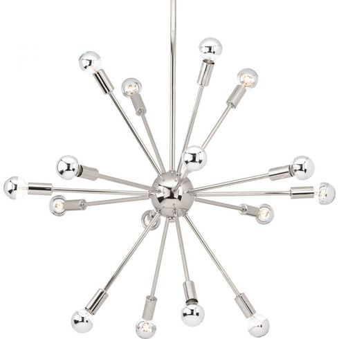 Progress Ion 16 Light P400041 104 16 25 Watt CAND CHANDELIER in Polished Nickel Finish Model: P400041-104