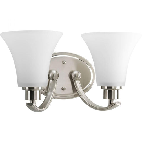 Progress Joy P2001 09 2 100 Watt MED BATH BRACKET in Brushed Nickel Finish Model: P2001-09