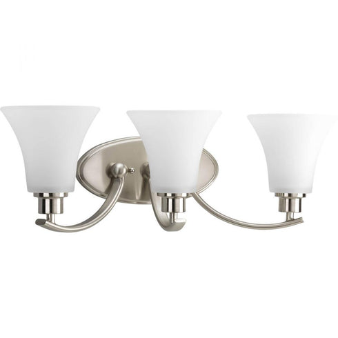 Progress Joy P2002 09 3 100 Watt MED BATH BRACKET in Brushed Nickel Finish Model: P2002-09