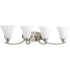 Progress Joy P2003 09 4 100 Watt MED BATH BRACKET in Brushed Nickel Finish Model: P2003-09