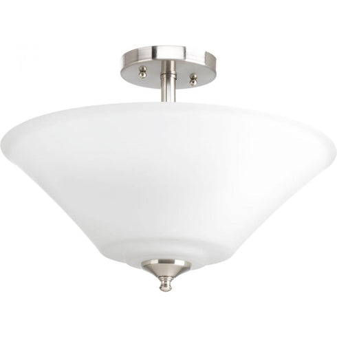 Progress Joy P3864 09 3 100 Watt MED SEMI FLUSH CONV in Brushed Nickel Finish Model: P3864-09