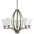 Progress Joy P4490 09 5 100 Watt MED CHANDELIER in Brushed Nickel Finish Model: P4490-09