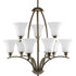 Progress Joy P4492 09 9 100 Watt MED CHANDELIER in Brushed Nickel Finish Model: P4492-09