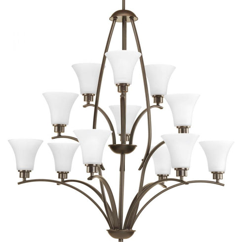 Progress Joy P4497 09 12 75 Watt MED CHANDELIER in Brushed Nickel Finish Model: P4497-09