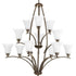 Progress Joy P4497 09 12 75 Watt MED CHANDELIER in Brushed Nickel Finish Model: P4497-09
