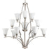 Progress Joy P4497 09 12 75 Watt MED CHANDELIER in Brushed Nickel Finish Model: P4497-09
