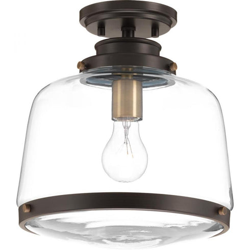 Progress Judson P350074 020 1 75 Watt MED FLUSH MOUNT in Antique Bronze Finish Model: P350074-020