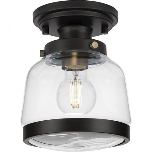 Progress Judson P350220 020 1 60 Watt MED FLUSHMOUNT in Antique Bronze Finish Model: P350220-020