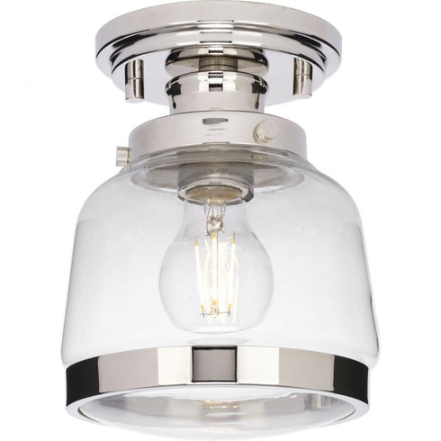 Progress Judson P350220 020 1 60 Watt MED FLUSHMOUNT in Antique Bronze Finish Model: P350220-020