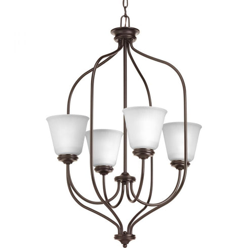 Progress Keats Collection Four Light Foyer Chandelier in Brushed Nickel Finish Model: P3891-09