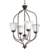 Progress Keats Collection Four Light Foyer Chandelier in Brushed Nickel Finish Model: P3891-09