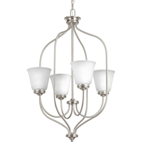 Progress Keats Collection Four Light Foyer Chandelier in Brushed Nickel Finish Model: P3891-09