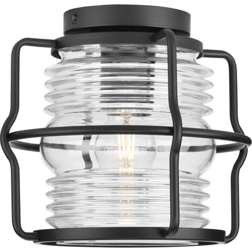 Progress Keegan P550133 31M 1 Light FLUSHMT in Matte Black Finish Model: P550133-31M