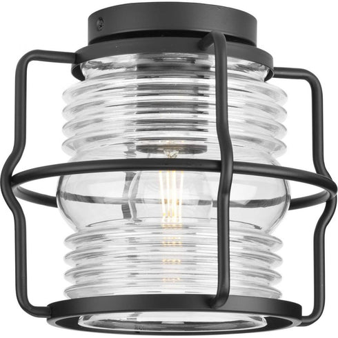 Progress Keegan P550133 31M 1 Light FLUSHMT in Matte Black Finish Model: P550133-31M