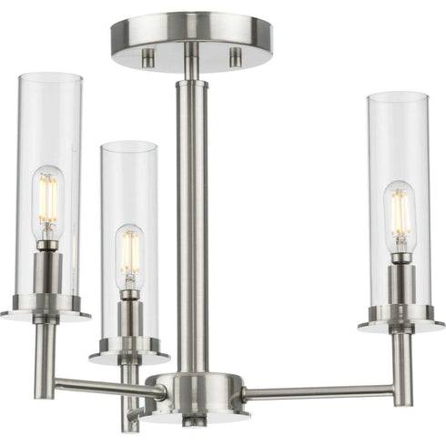 Progress Kellwyn P400250 009 3 60 Watt Cand Chandelier in Brushed Nickel Finish Model: P400250-009