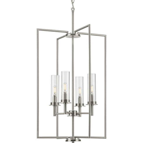 Progress Kellwyn P500315 009 4 60 Watt Cand Foyer in Brushed Nickel Finish Model: P500315-009