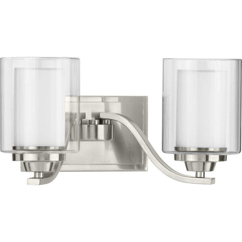 Progress Kene P300121 009 2 75 Watt MED BATH BRACKET in Brushed Nickel Finish Model: P300121-009
