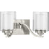 Progress Kene P300121 009 2 75 Watt MED BATH BRACKET in Brushed Nickel Finish Model: P300121-009