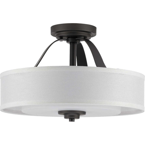 Progress Kene P350098 009 2 75 Watt MED SEMI FLUSH CONV in Brushed Nickel Finish Model: P350098-009