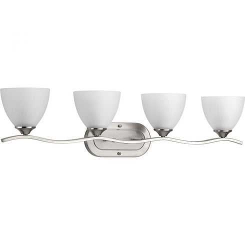 Progress Laird P300098 009 4 100 Watt MED BATH BRACKET in Brushed Nickel Finish Model: P300098-009
