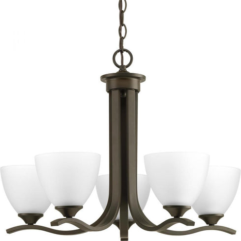 Progress Laird P400063 009 5 100 Watt MED CHANDELIER in Brushed Nickel Finish Model: P400063-009