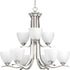 Progress Laird P400064 009 9 100 Watt MED CHANDELIER in Brushed Nickel Finish Model: P400064-009