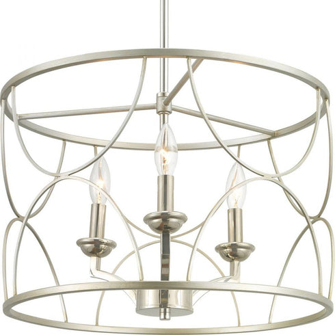 Progress Landree P400177 031 3 60 Watt CAND CHANDELIER in Matte Black Finish Model: P400177-031