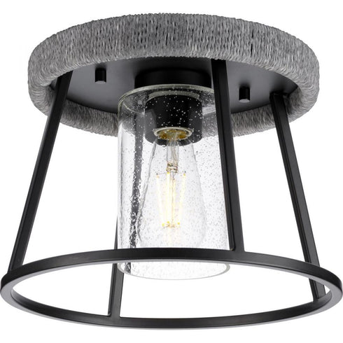 Progress Laramie P350243 31M 1 Light FLUSHMT in Matte Black Finish Model: P350243-31M