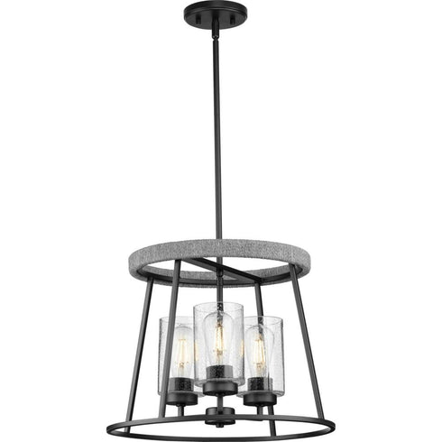 Progress Laramie P400321 31M 3 Light CHANDELIER in Matte Black Finish Model: P400321-31M