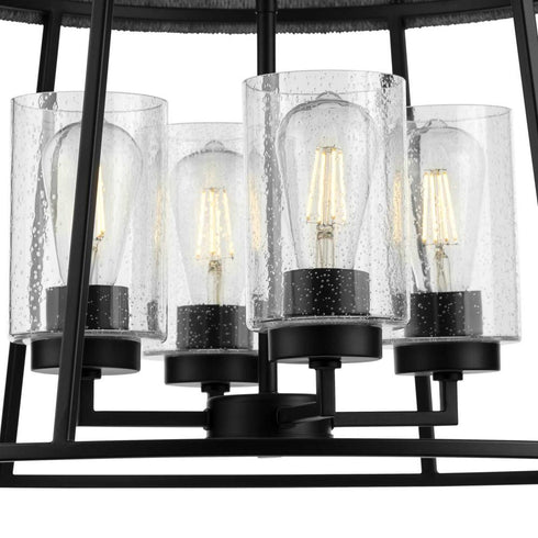Progress Laramie P400322 31M 4 Light CHANDELIER in Matte Black Finish Model: P400322-31M