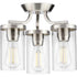 Progress Lassiter P350149 009 3 60 Watt MED SEMI FLUSH in Brushed Nickel Finish Model: P350149-009