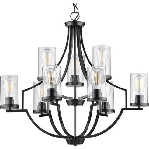 Progress Lassiter P400198 009 9 60 Watt MED CHANDELIER in Brushed Nickel Finish Model: P400198-009