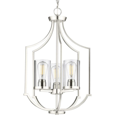 Progress Lassiter P500209 009 3 60 Watt MED FOYER in Brushed Nickel Finish Model: P500209-009