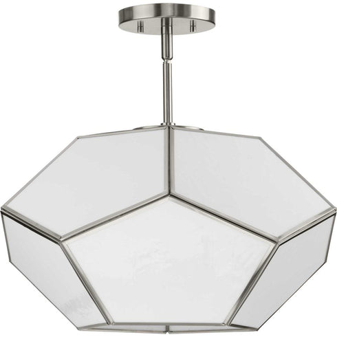 Progress Latham Collection 18 in. Three Light in Brushed Nickel Contemporary Flush Mount Model: P350261-009