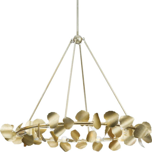 Progress Laurel Collection Eight Light in Gilded Silver Transitional Chandelier Model: P400360-176