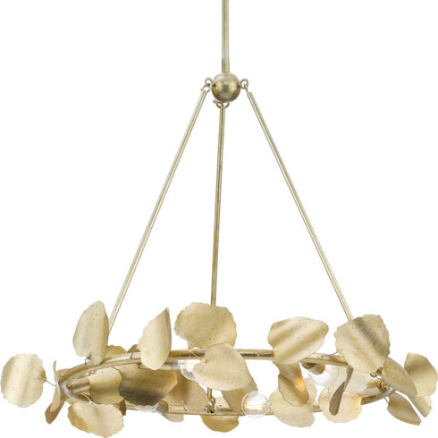Progress Laurel Collection Six Light in Gilded Silver Transitional Chandelier Model: P400359-176