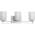Progress League P300343 009 3 100 Watt MED BATH BRACKET in Brushed Nickel Finish Model: P300343-009