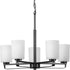 Progress League P400286 009 5 100 Watt MED CHANDELIER in Brushed Nickel Finish Model: P400286-009