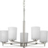Progress League P400286 009 5 100 Watt MED CHANDELIER in Brushed Nickel Finish Model: P400286-009