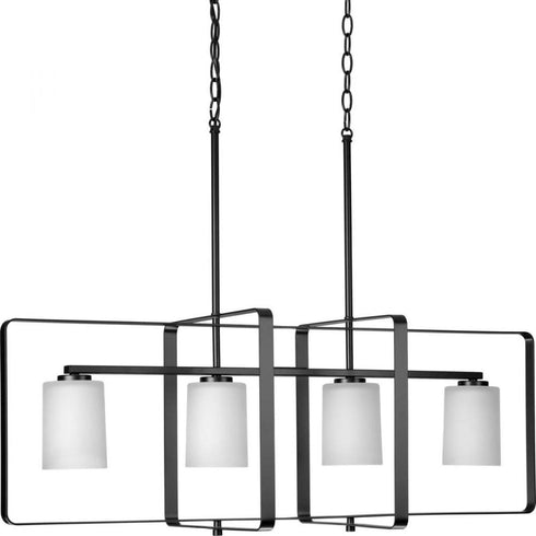 Progress League P400287 009 4 100 Watt MED ISLAND in Brushed Nickel Finish Model: P400287-009